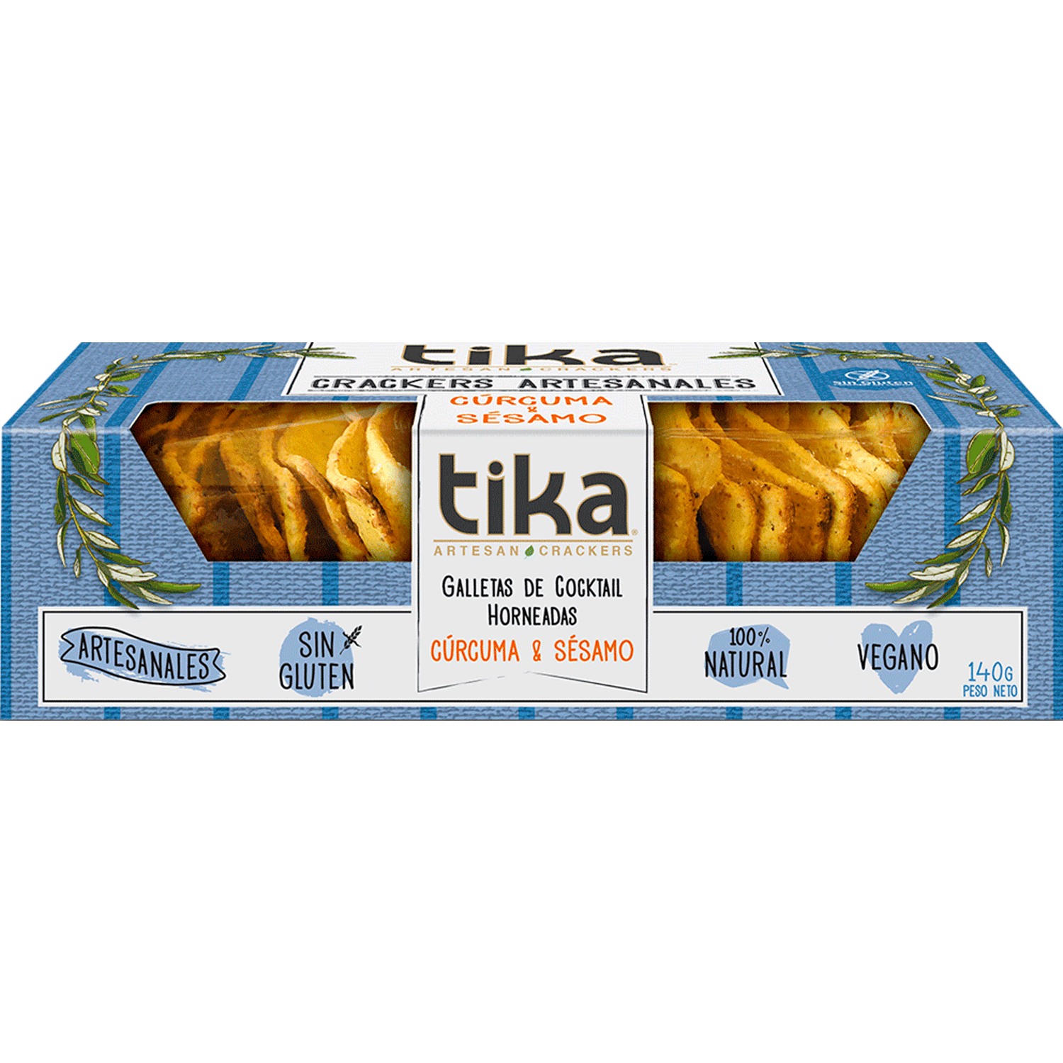 Tika Crackers Cúrcuma & Sésamo 140 grs