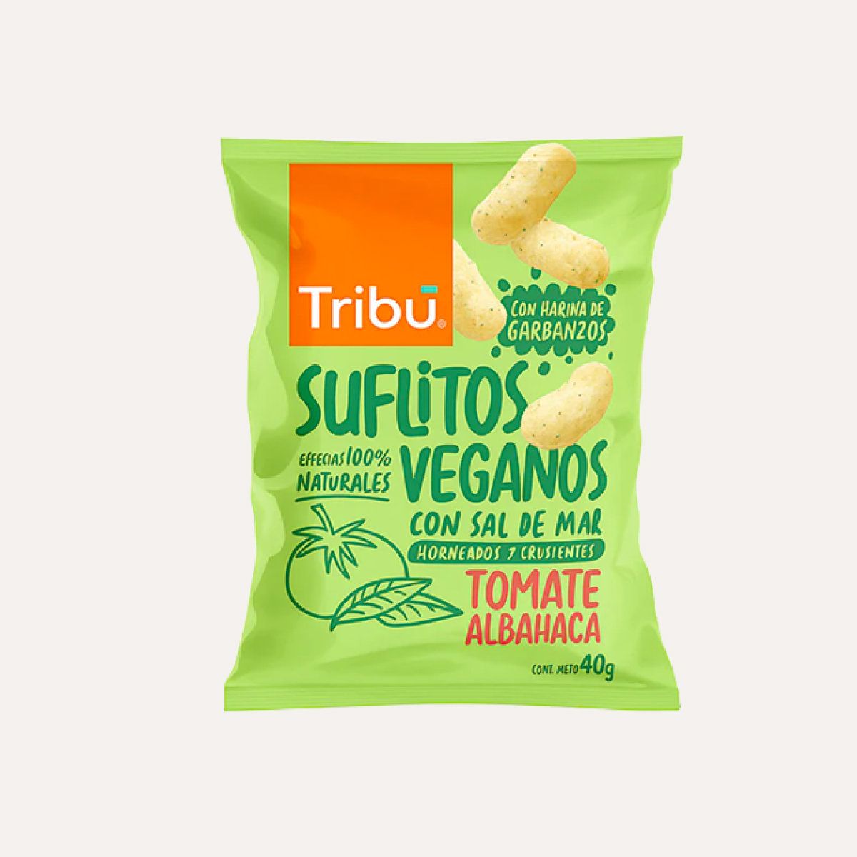 Tribu Suflitos Veganos Tomate Albahaca 40 grs