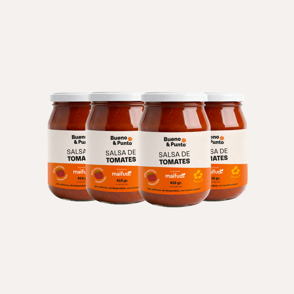 Pack 4 Salsas de Tomate Bueno & Punto 415 grs