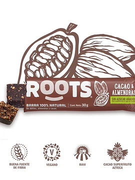 Barra Roots Cacao & Almendras 30 Grs