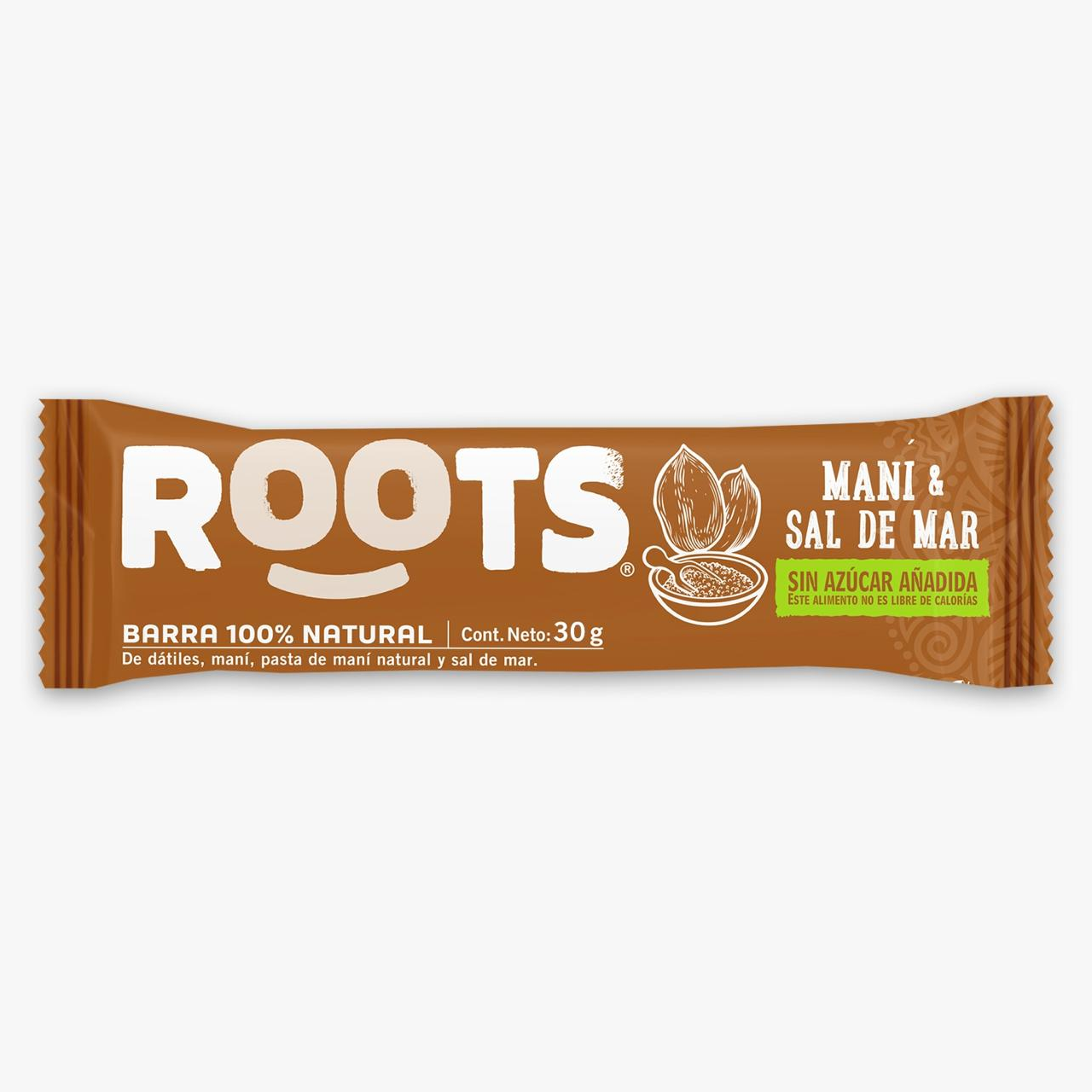 Barra Roots Maní & Sal De Mar 30 Grs