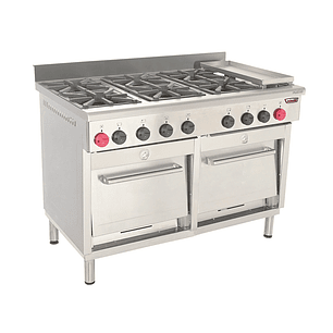 Cocina 6 Pl. + 2 Hornos + Chq. GLP