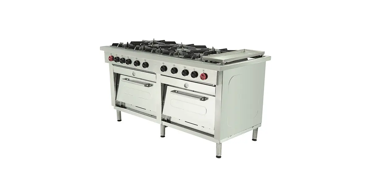 Cocina 8 Pl.+ 2 hornos +.Chq. GLP - Retaildigital.cl