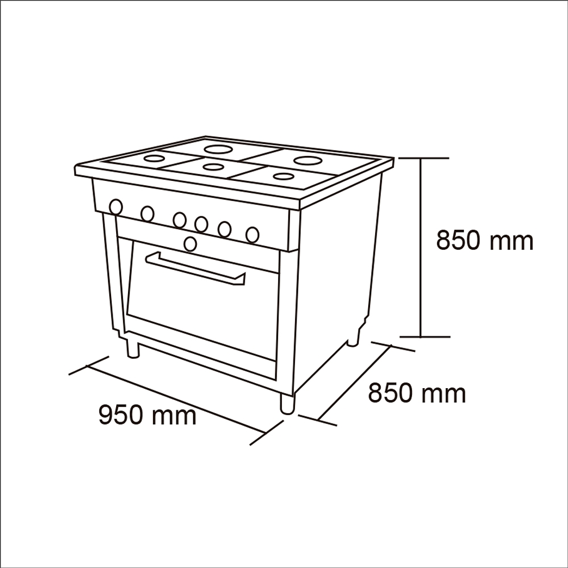 Cocina  5 Pl. + 1 Horno  GLP 4