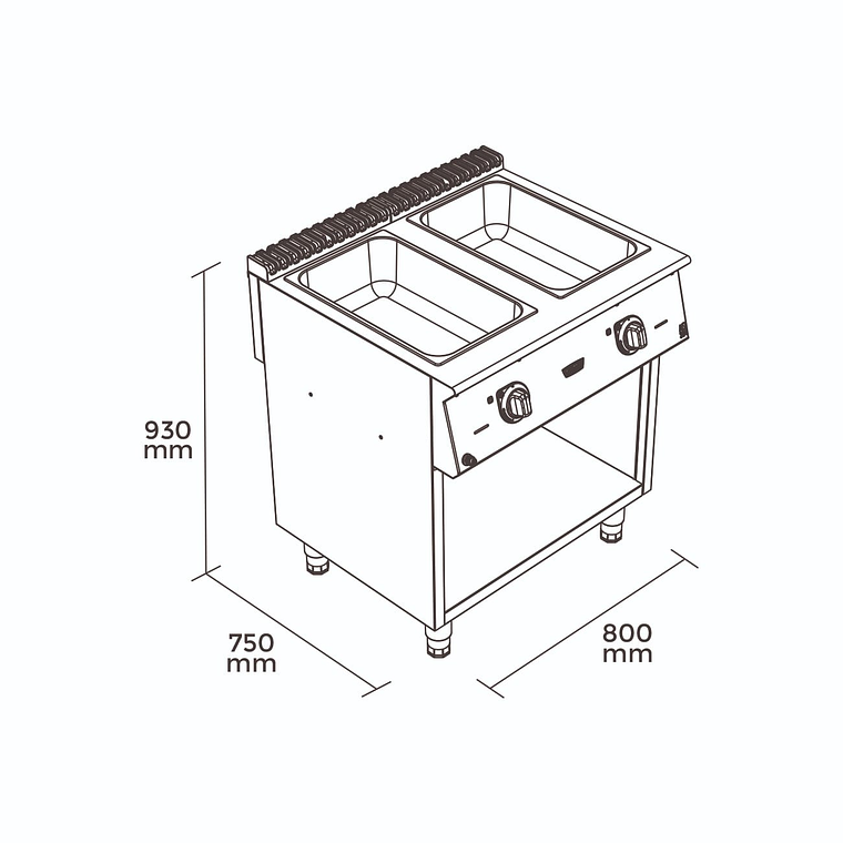 BAÑO MARIA  2 GN 1/1  GLP 2
