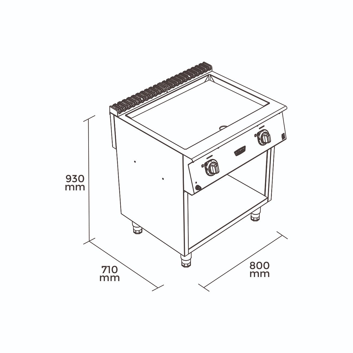 PLANCHA  800 C/MUEBLE GLP 2