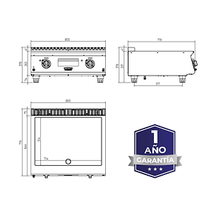 PLANCHA 800 SOBREMESA GLP