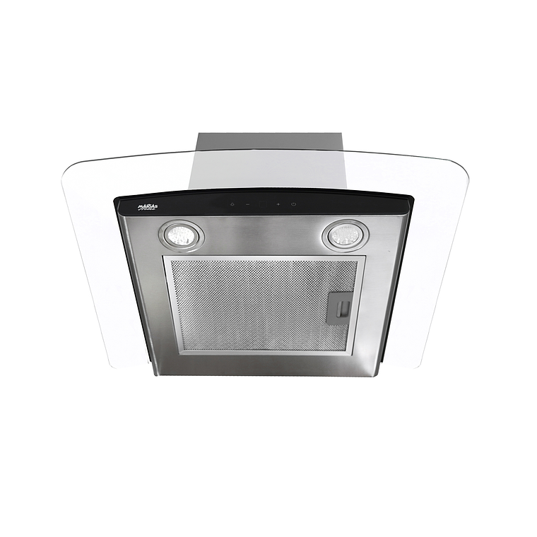 CAMPANA INOX + VIDRIO CURVO TOUCH 5