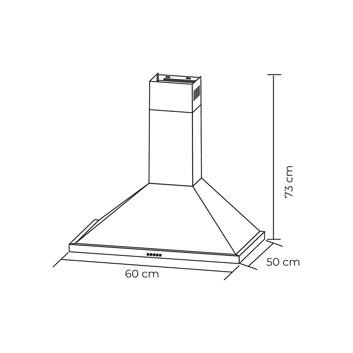 CAMPANA PIRAMIDAL INOX CONTROL BOTON 60CM 8