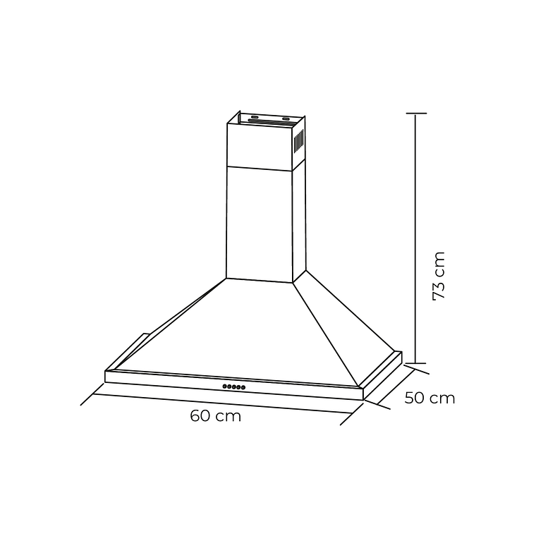 CAMPANA PIRAMIDAL INOX CONTROL BOTON 60CM 8