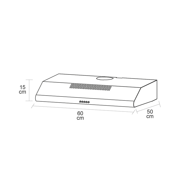CAMPANA FRENTE INOX 3 VEL CONTROL BOTON 9