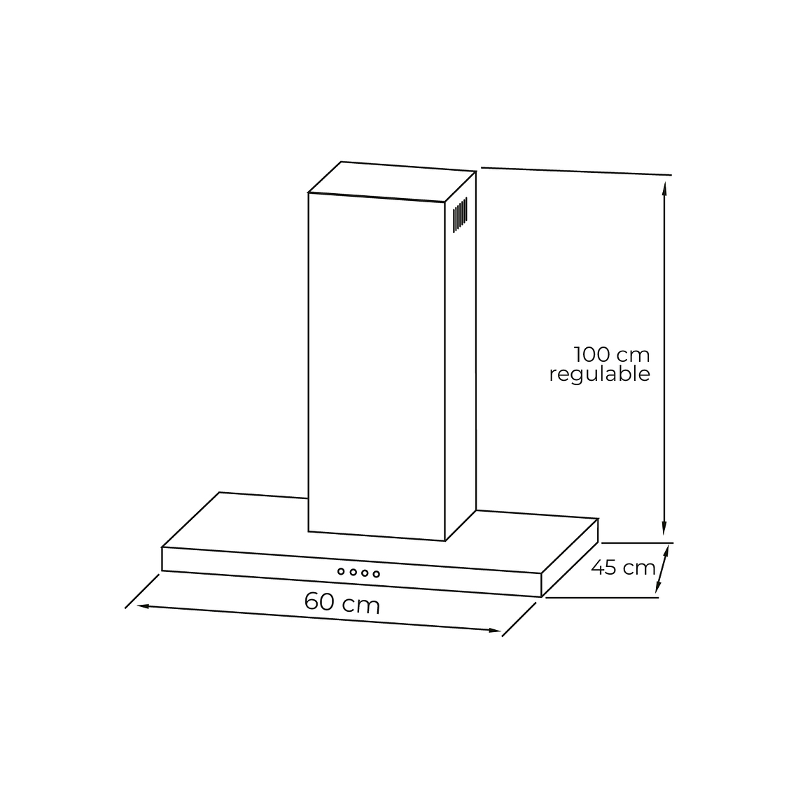 CAMPANA RECTANGULAR FRENTE INOX DIGITAL 60CM 9
