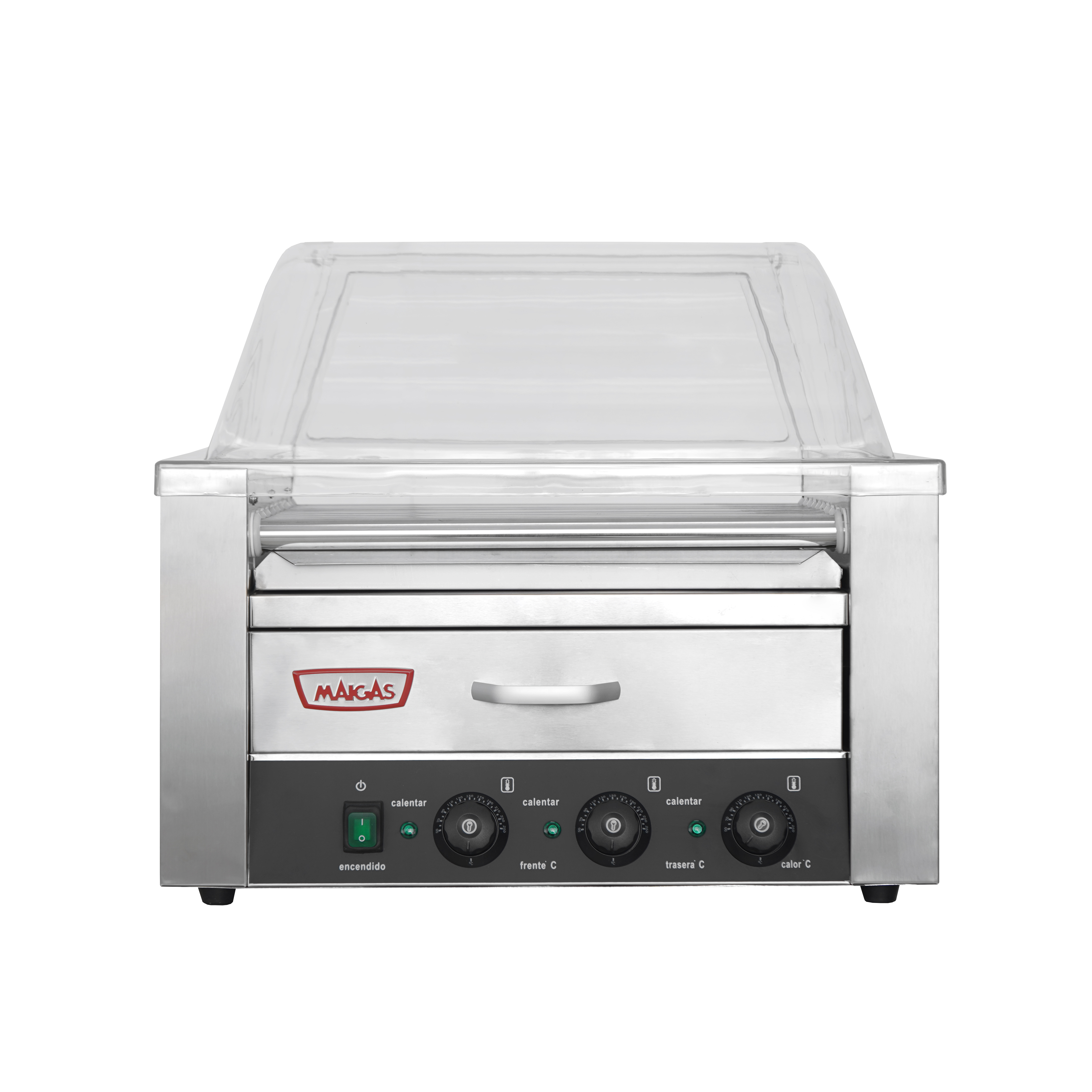 Parrilla Hot Dog 9 Roller + Calentador de pan - Retaildigital.cl