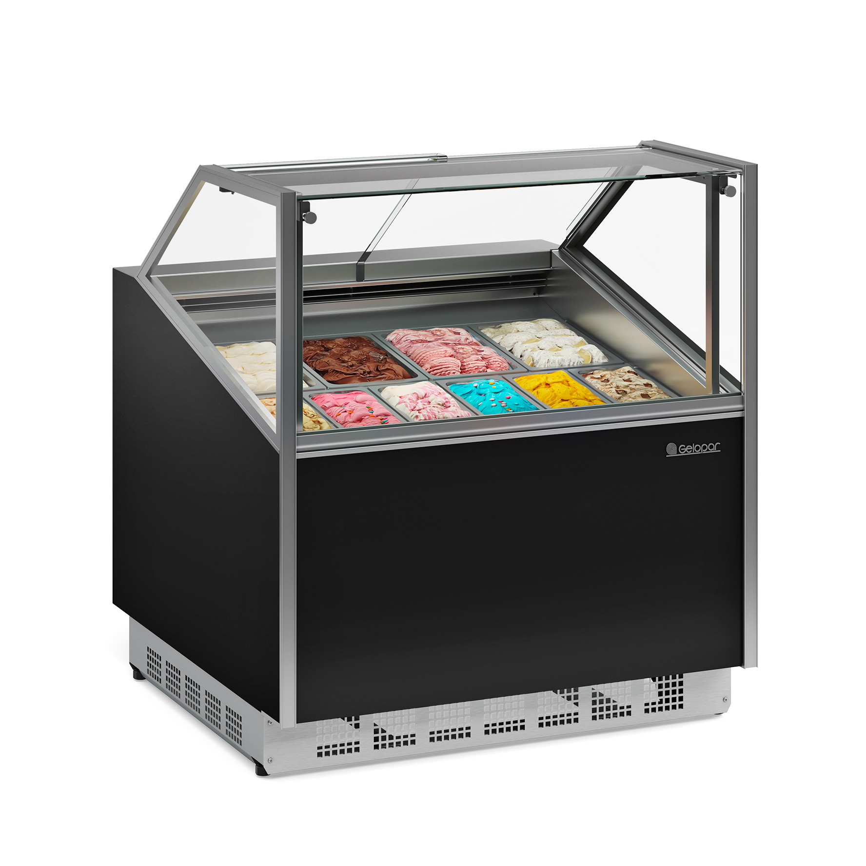 Vitrina para Helados 12 x 5 lt. Negra - Retaildigital.cl