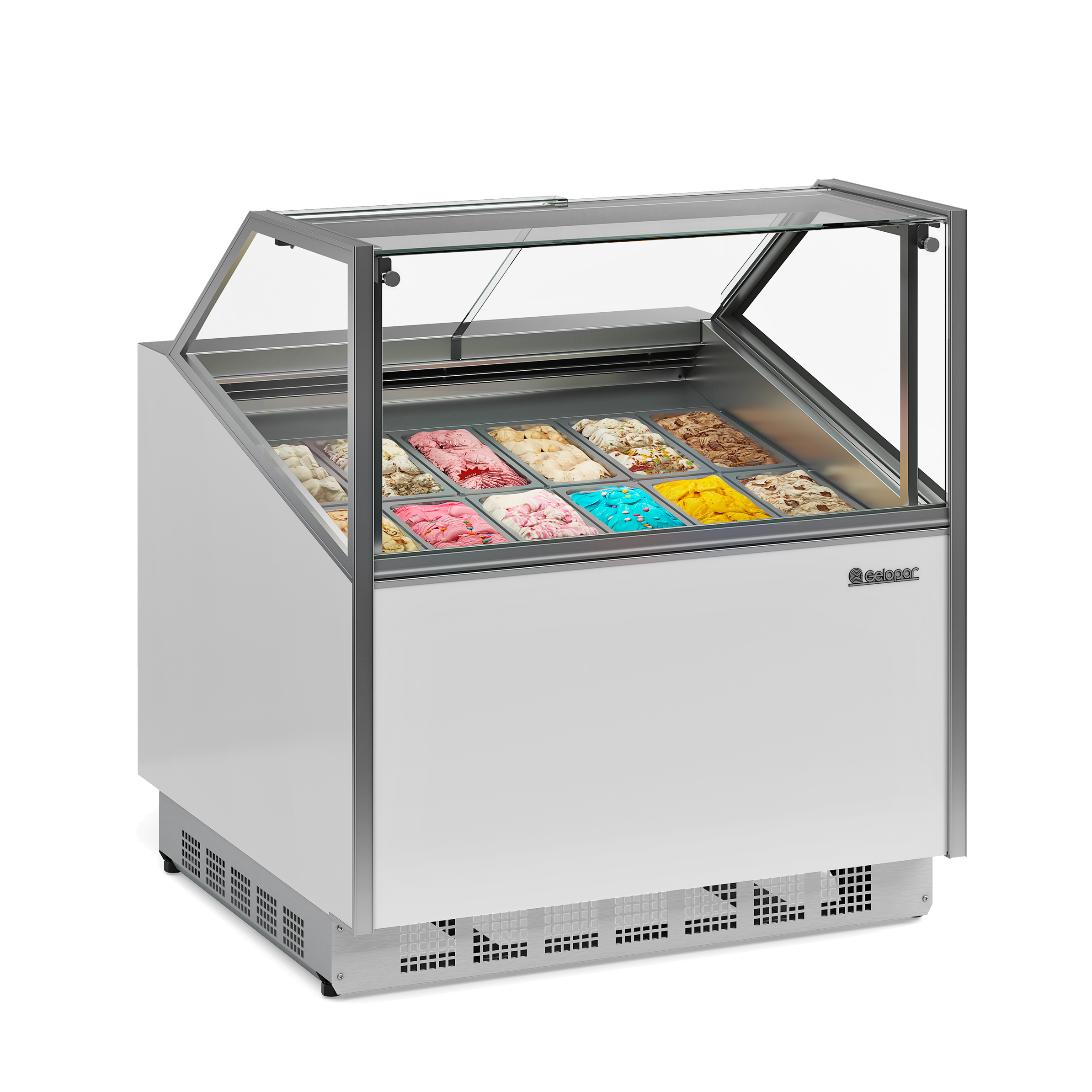 Vitrina para Helados 12 x 5 lt. Blanca - Retaildigital.cl