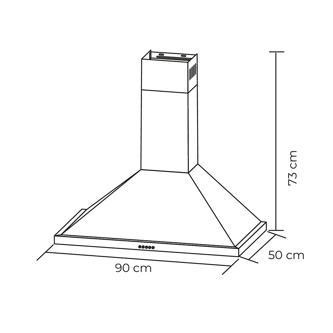 CAMPANA PIRAMIDAL INOX CONTROL BOTON 90CM 9