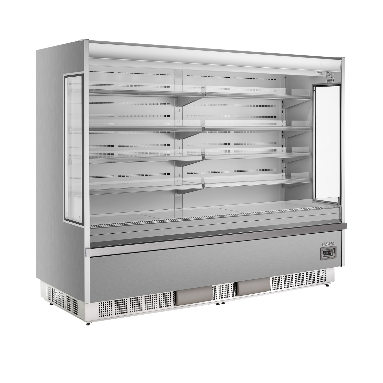 Expositor Mural refrigerado 2.400 mm. Gris - Retaildigital.cl