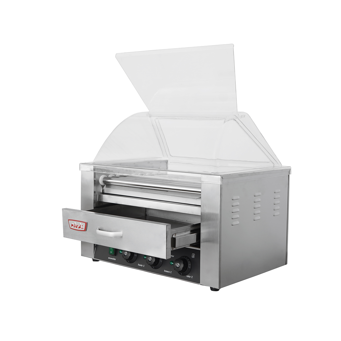 Parrilla Hot Dog 9 Roller + Calentador de pan 2