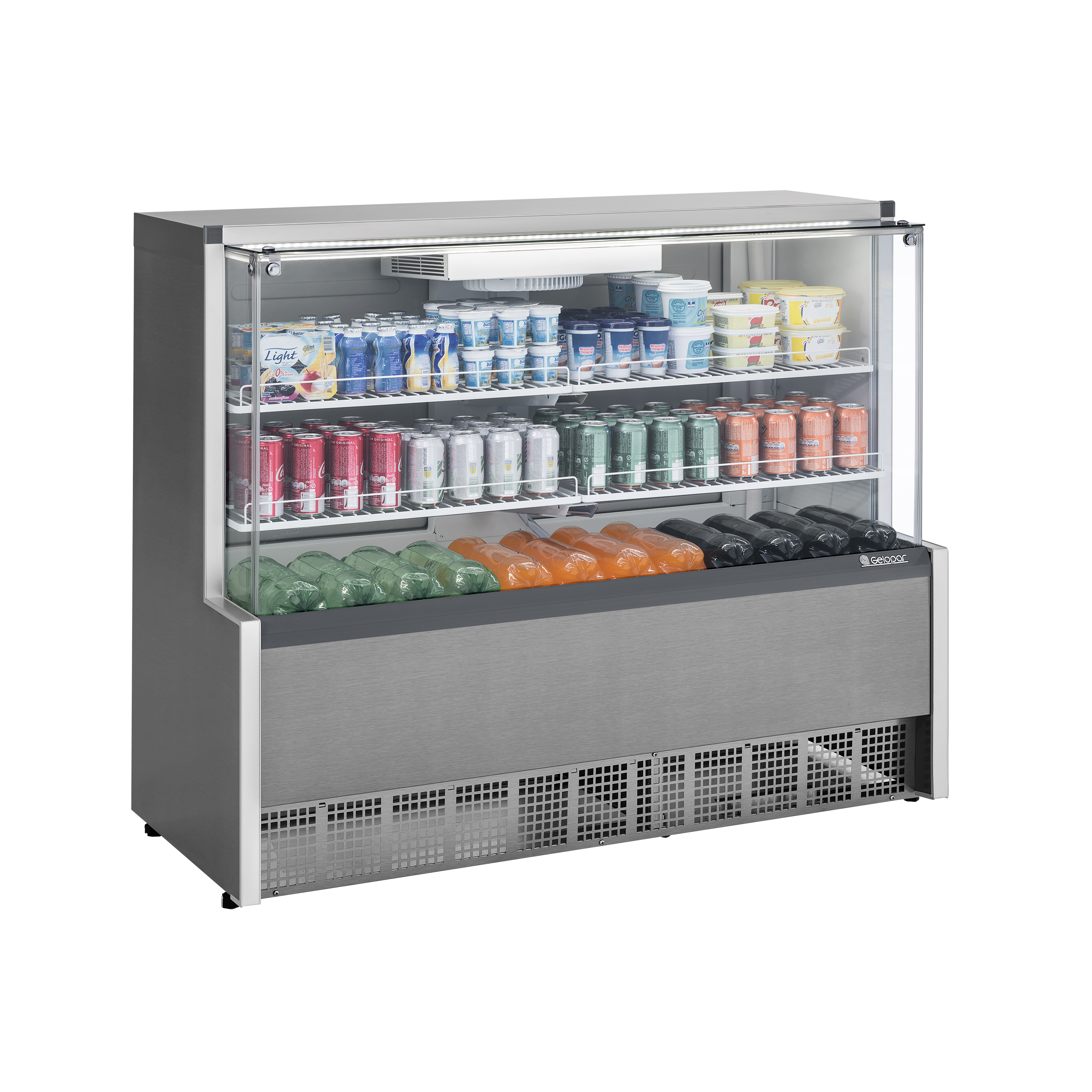 Vitrina Mural refrigerado 1.400 mm.  Gris - Retaildigital.cl