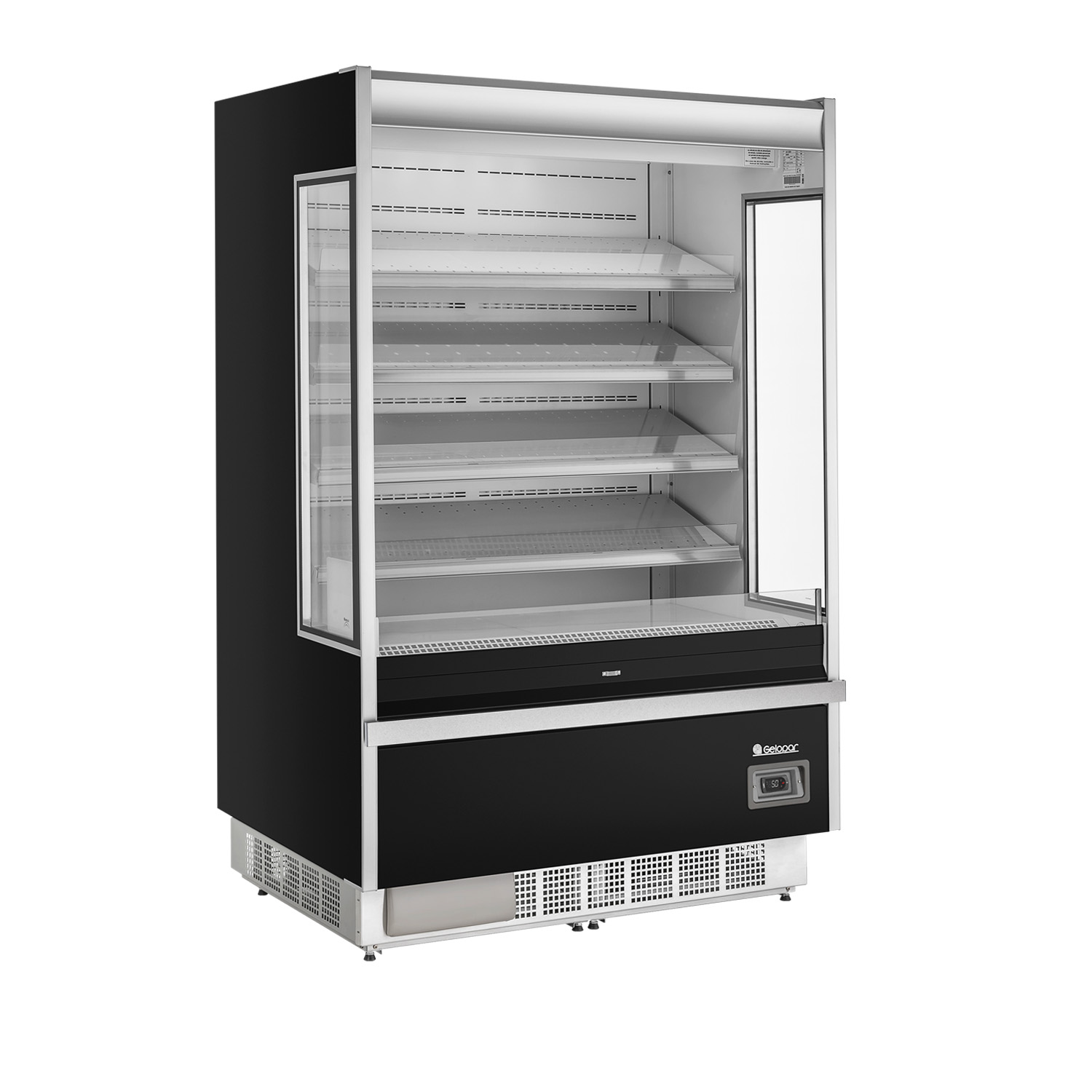 Expositor Mural refrigerado  1.300 mm. Negro - Retaildigital.cl