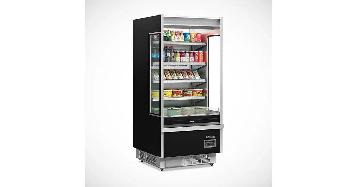 Expositor Mural refrigerado  900 mm. Negro - Retaildigital.cl