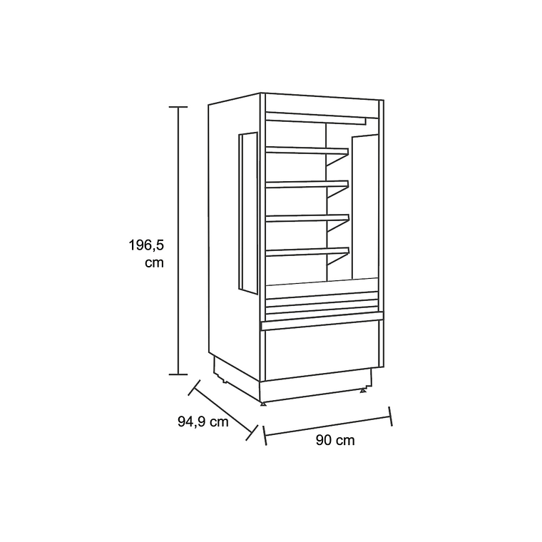 Expositor Mural refrigerado  900 mm. Gris 2