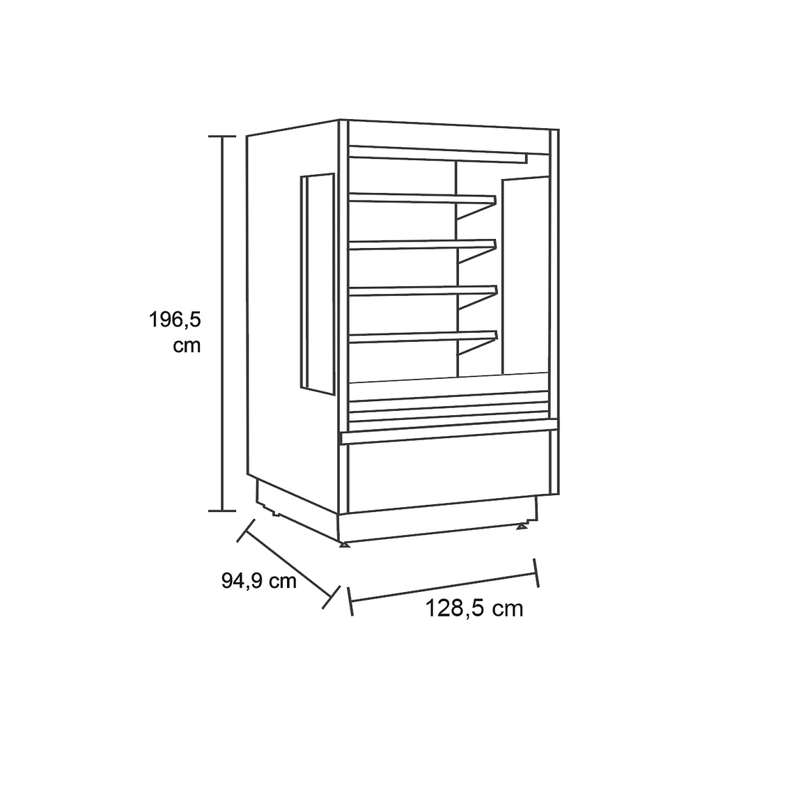 Expositor Mural refrigerado  1.300 mm. Gris 2