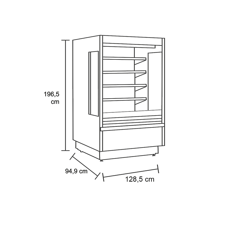 Expositor Mural refrigerado  1.300 mm. Negro 2