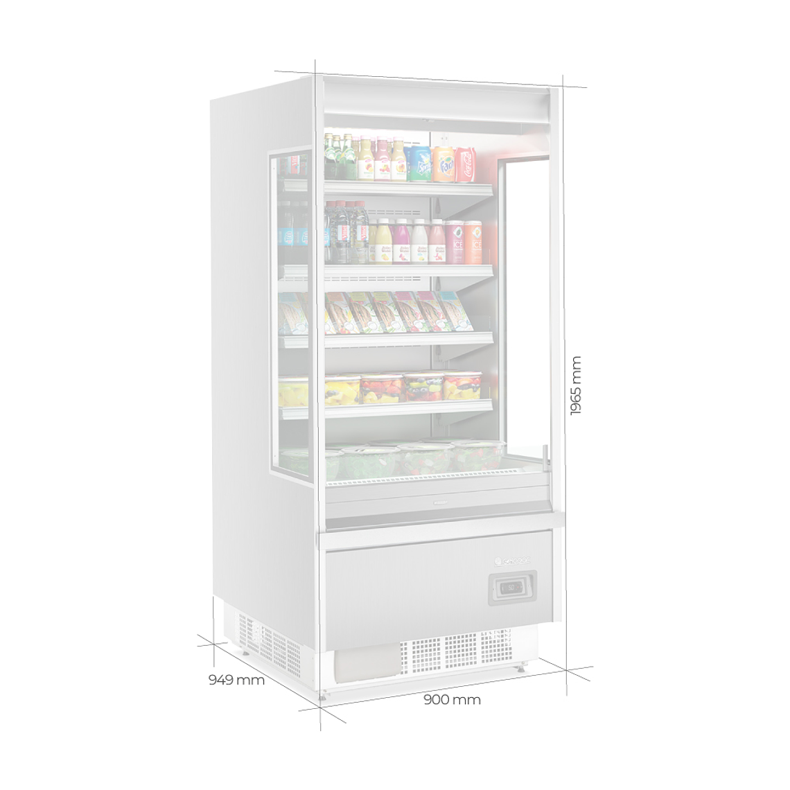 Expositor Mural refrigerado  900 mm. Negro 2