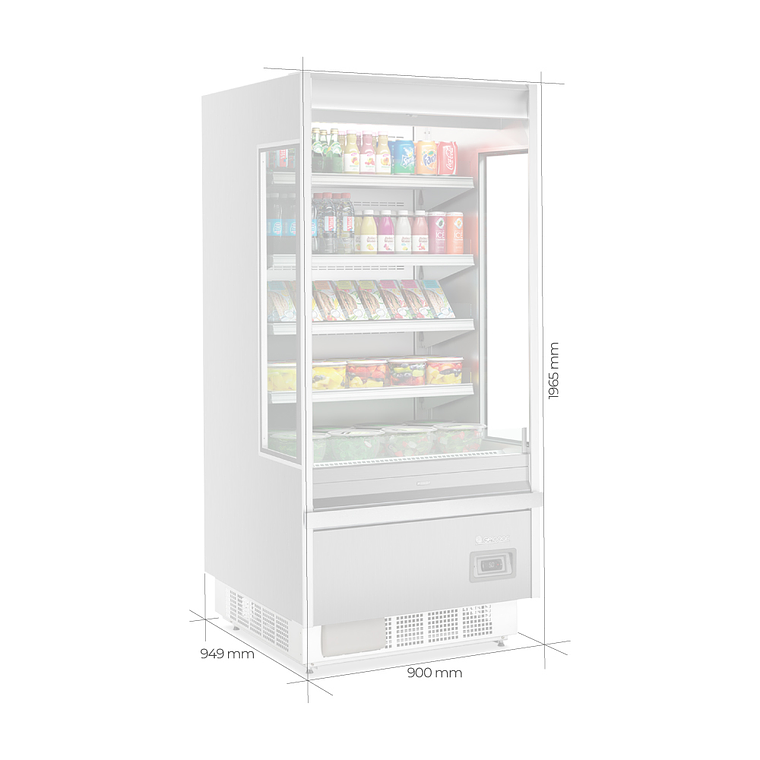 Expositor Mural refrigerado  900 mm. Negro 2