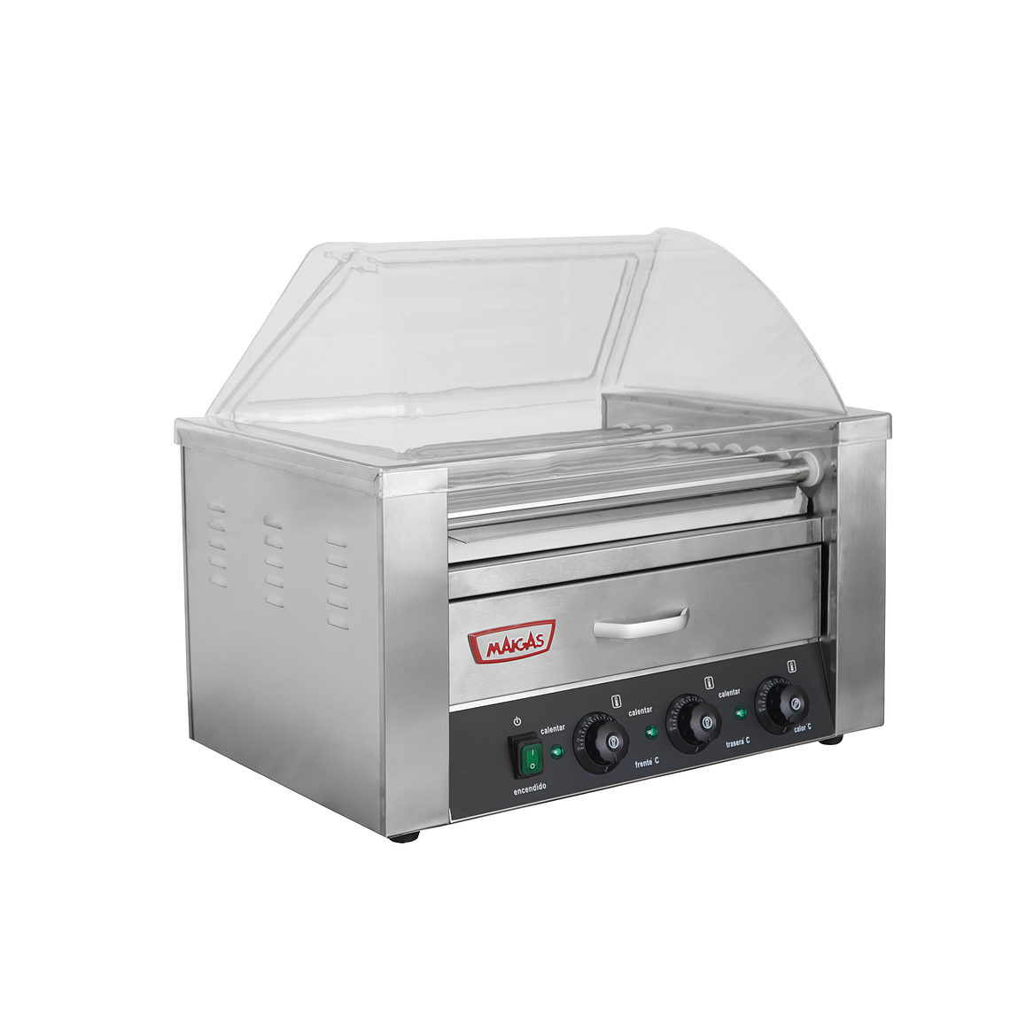 Parrilla Hot Dog 9 Roller + Calentador de pan 3