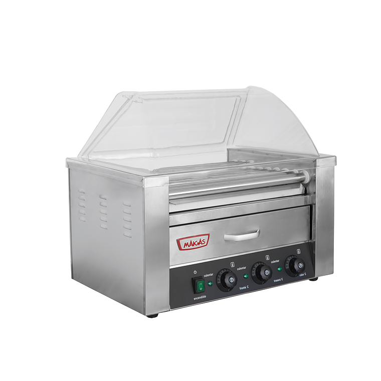 Parrilla Hot Dog 9 Roller + Calentador de pan 3