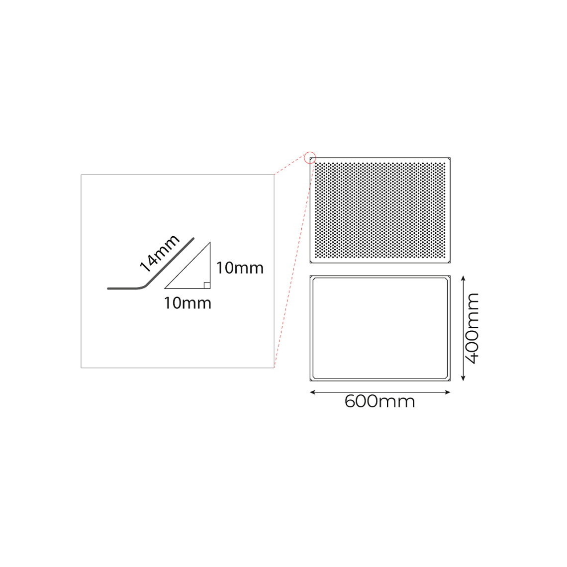 Bandeja Lisa 600x400x20 mm. 3