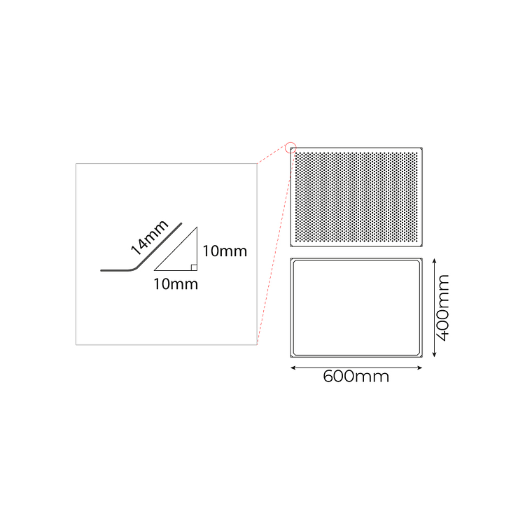 Bandeja Lisa 600x400x20 mm. 3