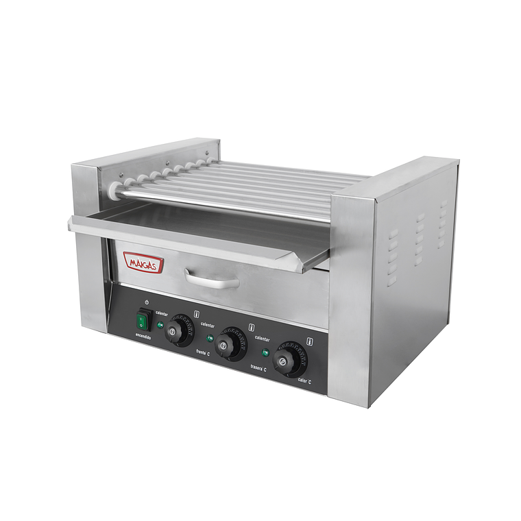 Parrilla Hot Dog 9 Roller + Calentador de pan 4