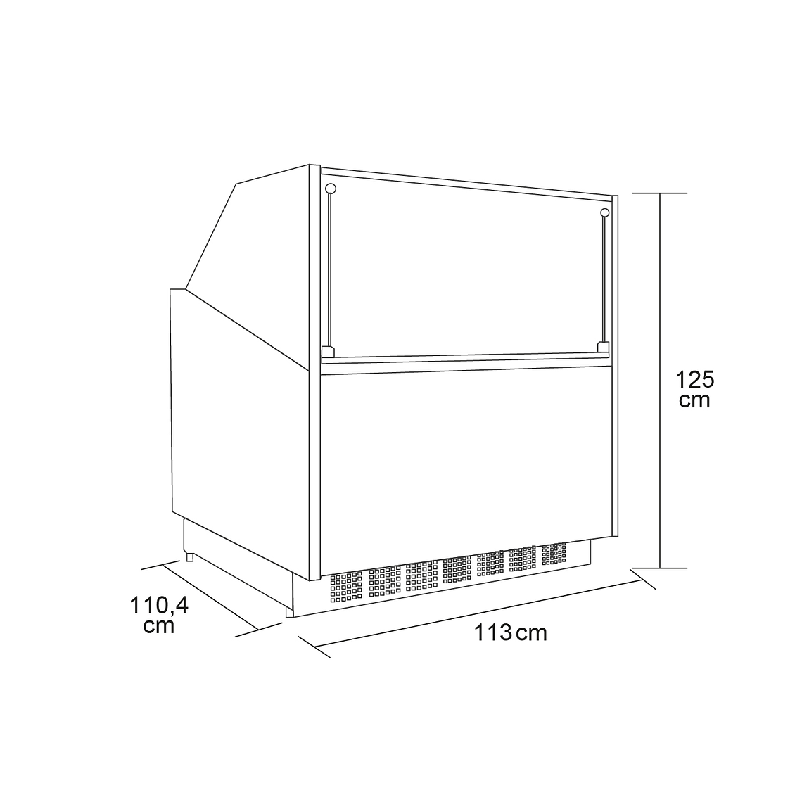 Vitrina para Helados 12 x 5 lt. Negra 8