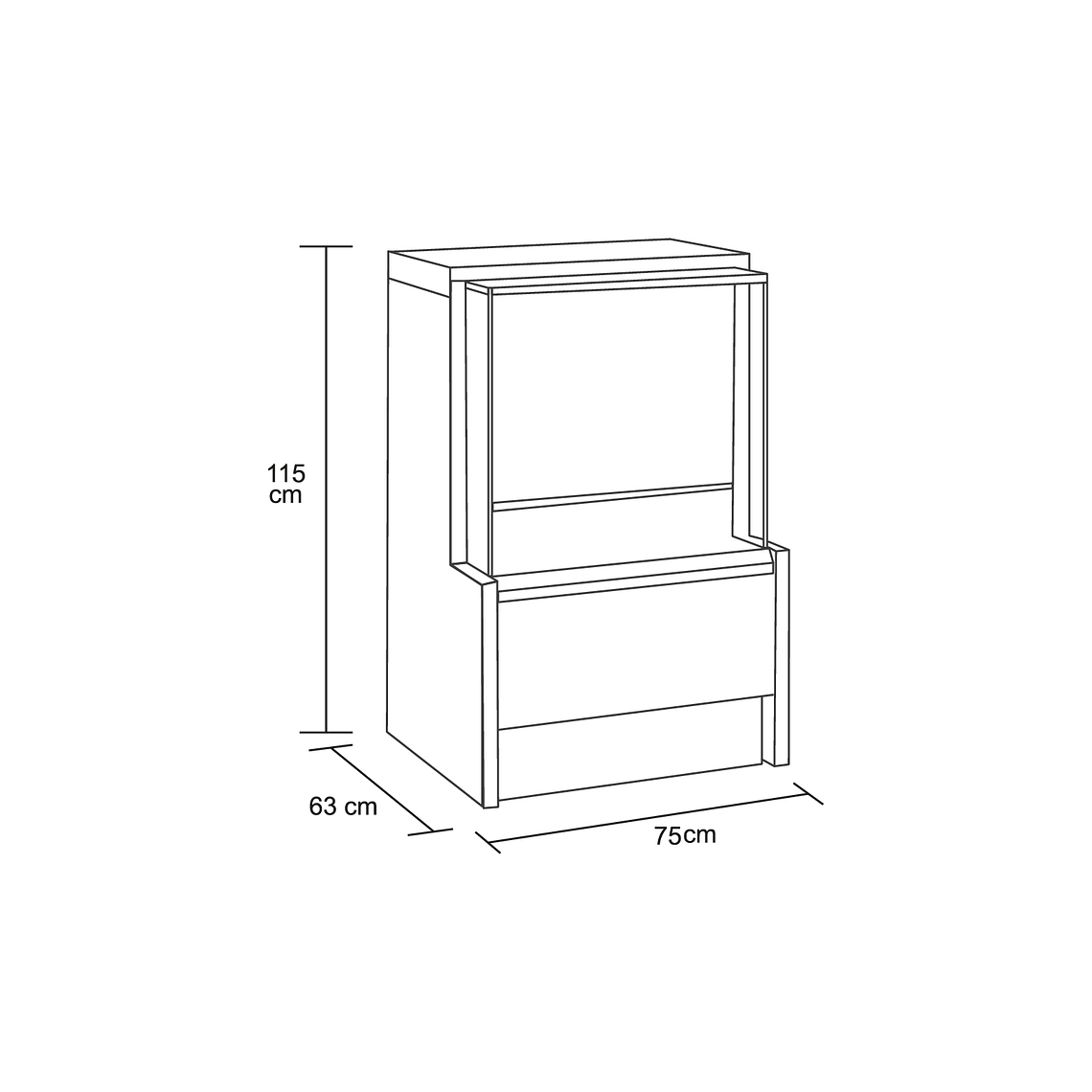 Vitrina mural refrigerada 750 mm. Negra 9