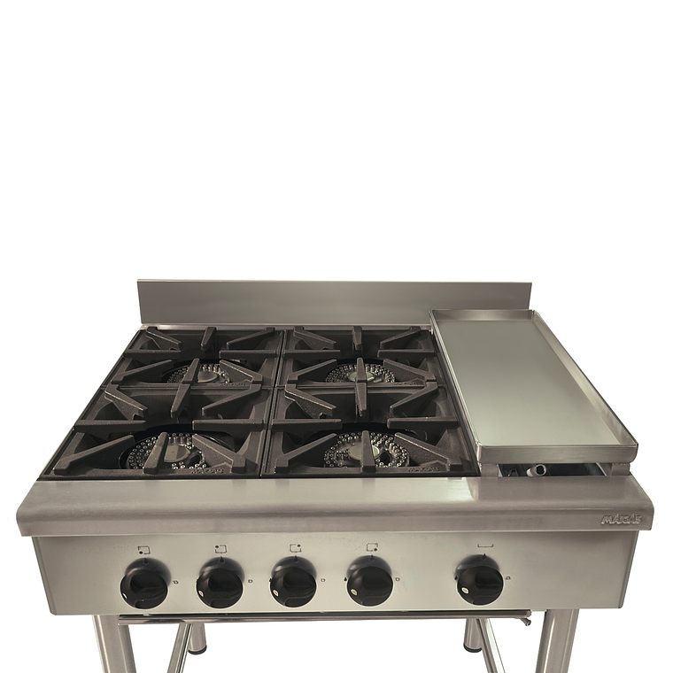 Anafe 4 parrillas 30x30 cm. + Chq. GN 2