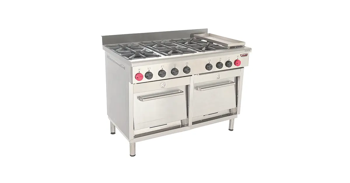 Cocina 6 Pl. + 2 Hornos + Chq. GN - Retaildigital.cl