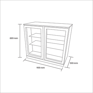 COOLER BAJO 2 PUERTAS DE VIDRIO / ABAT.
