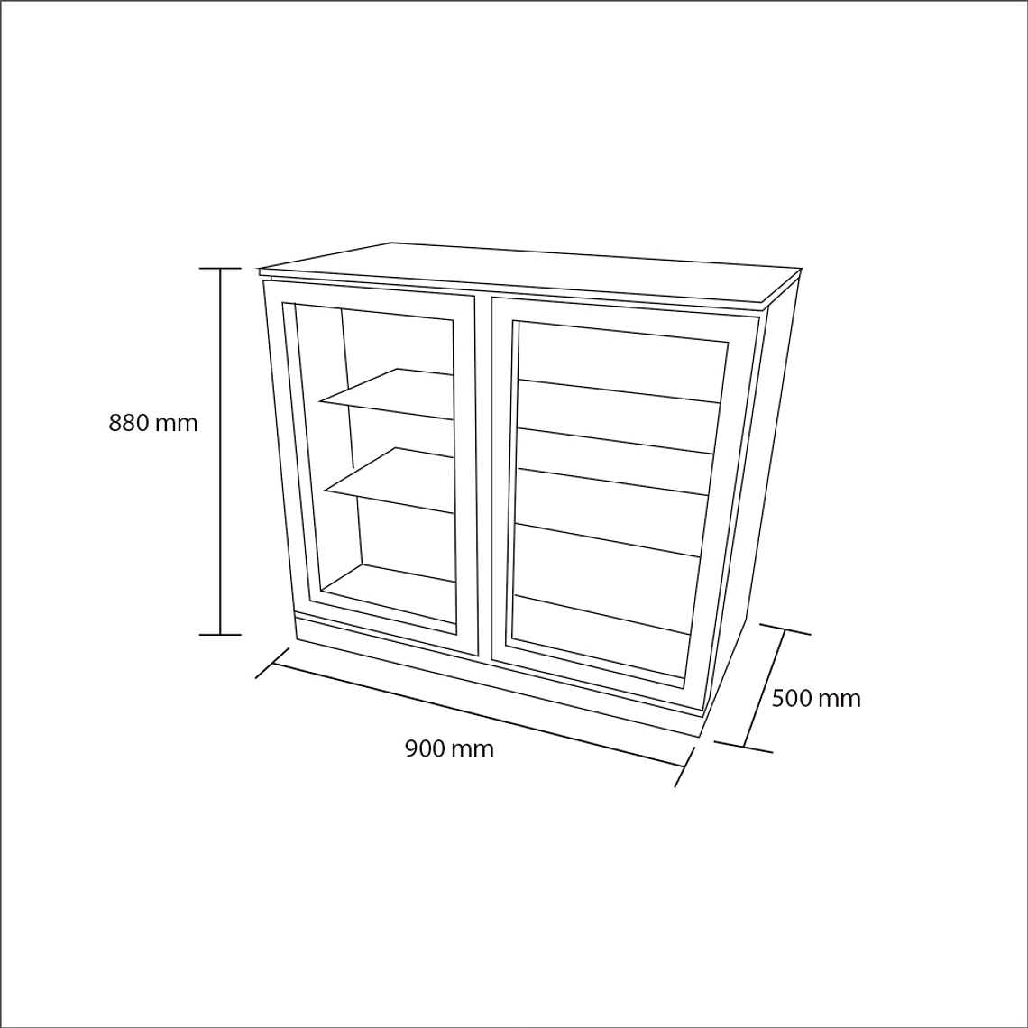 COOLER BAJO 2 PUERTAS DE VIDRIO / ABAT. 2