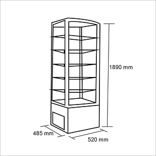 Vitrina pastelera vertical 288 lt. Blanca