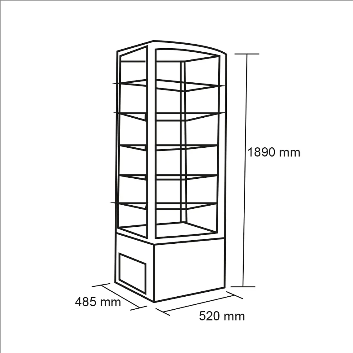 Vitrina pastelera vertical 288 lt. Blanca 2