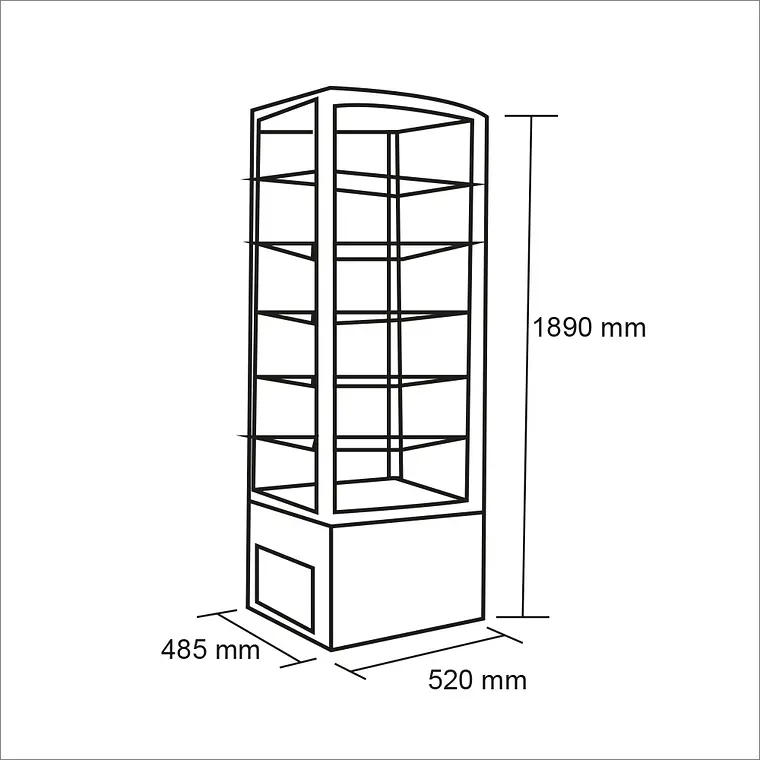 Vitrina pastelera vertical 288 lt. Blanca 2