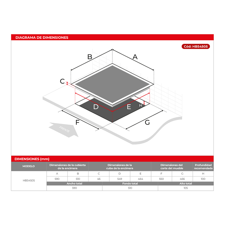 ENCIMERA A GAS 4 QUEMADORES - HBS4505 5