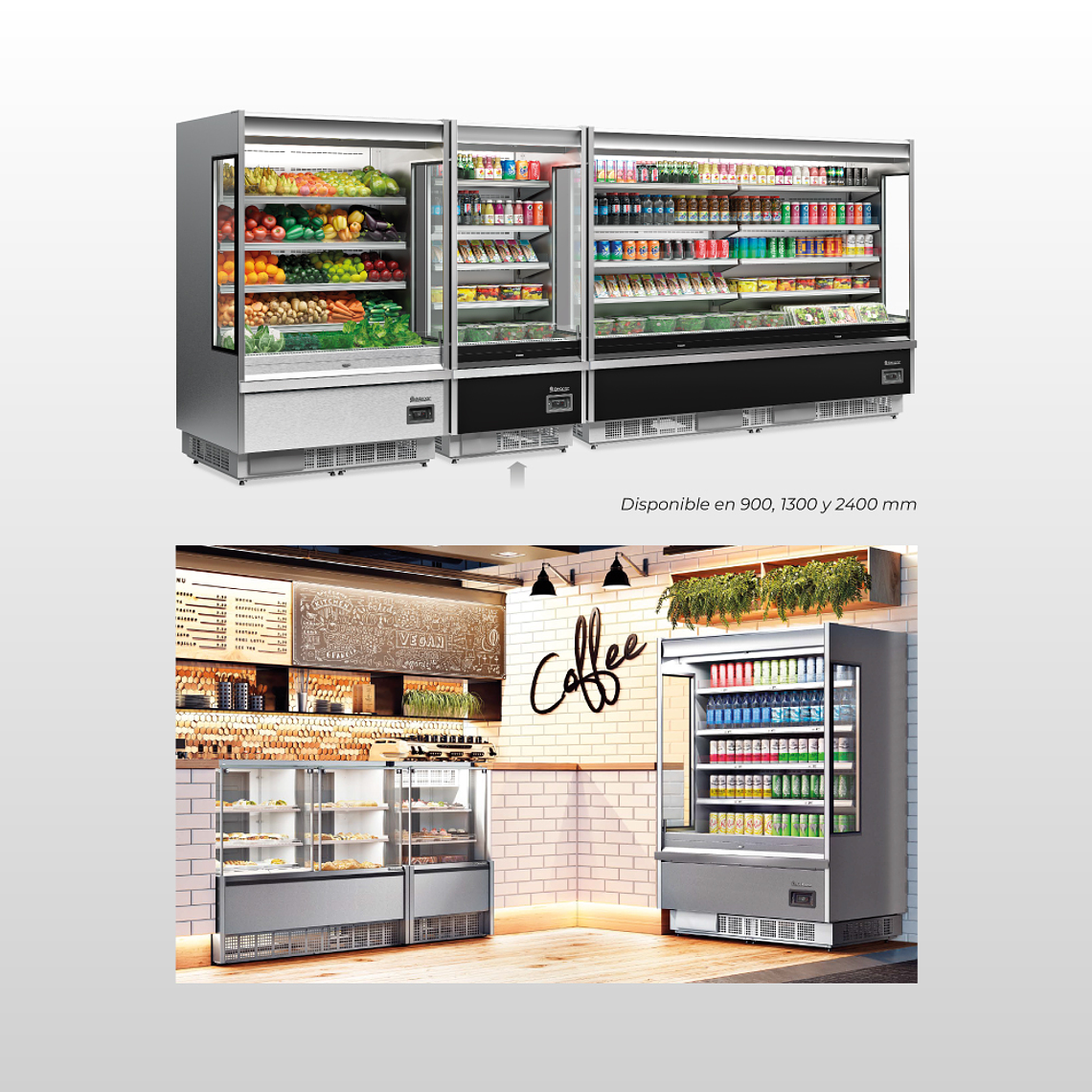 Expositor Mural refrigerado  900 mm. Negro 5
