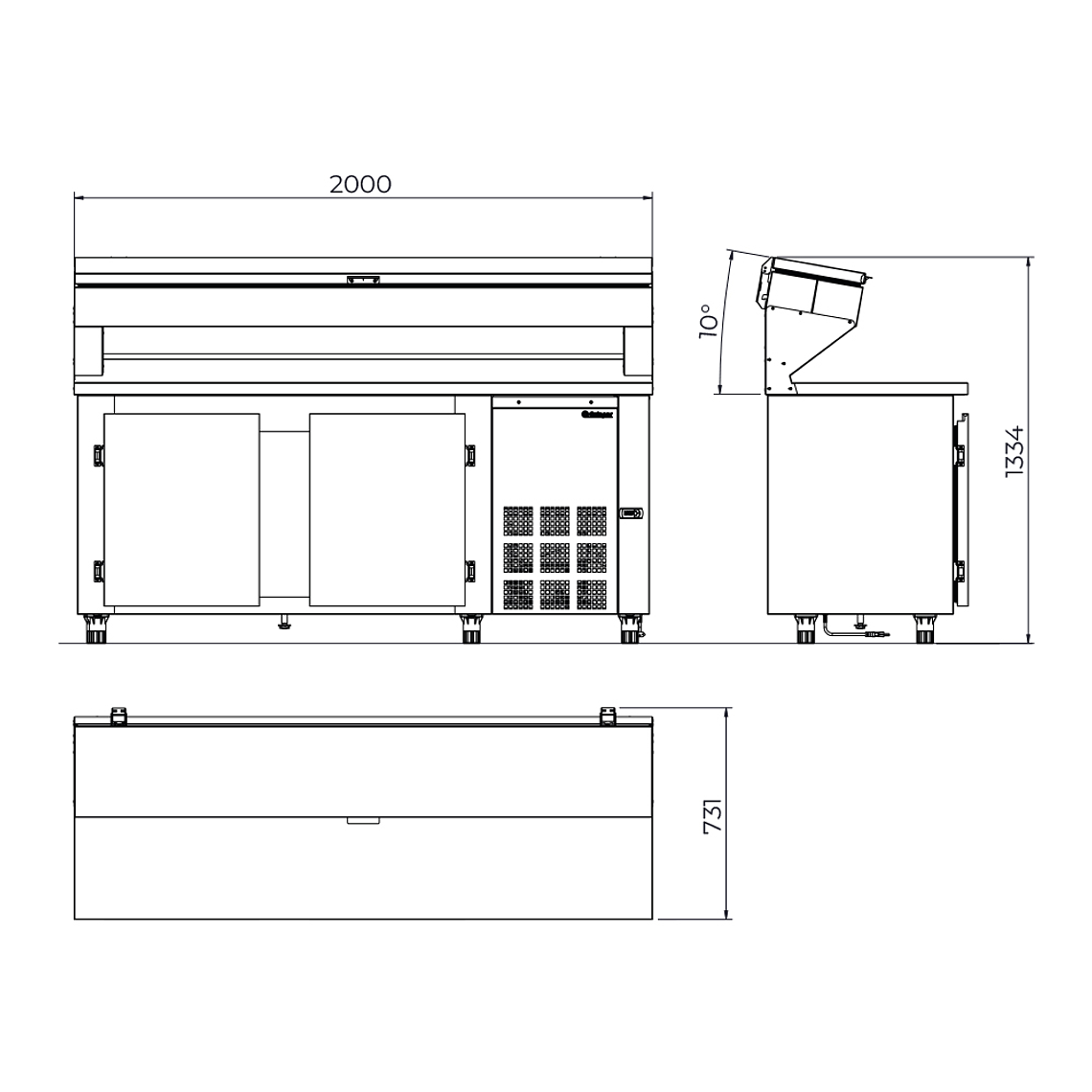 Meson de Preparacion 2.000 mm. Inox 9