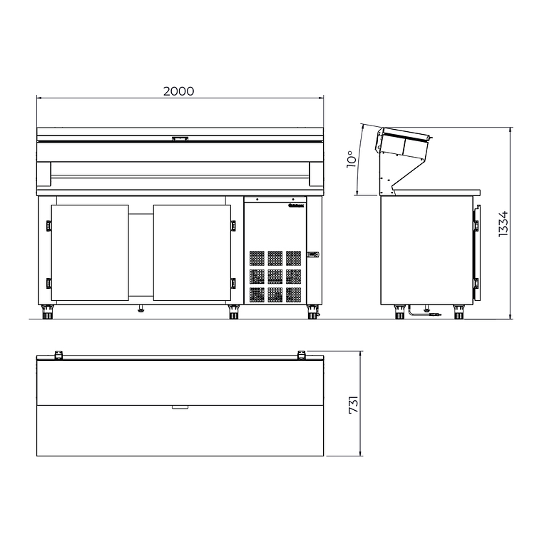 Meson de Preparacion 2.000 mm. Inox 9
