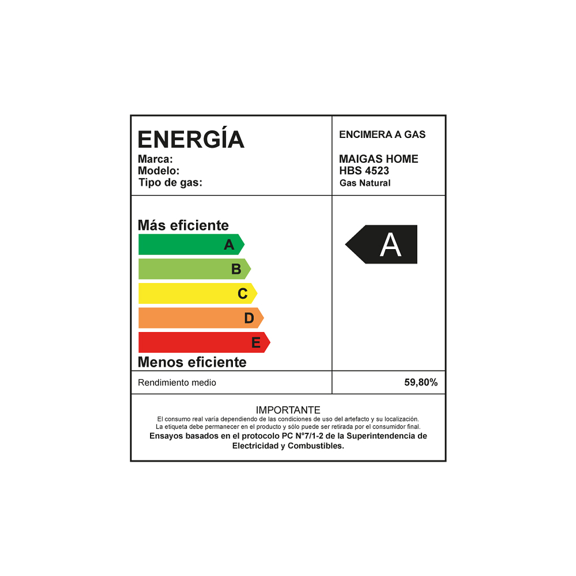 ENCIMERA A GAS 4 QUEMADORES - HBS4523 6