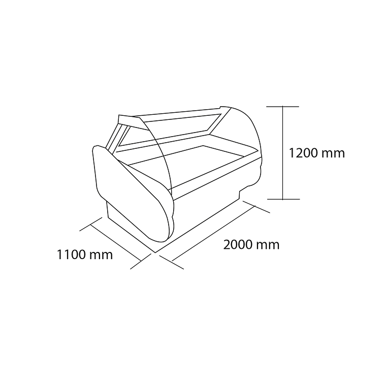 Vitrina rotisera 2000 mm.  700 LT. 2
